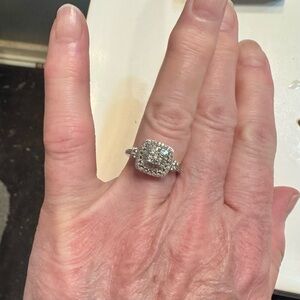 14 karat white gold diamond vintage inspired ring.1/2 karat TTW